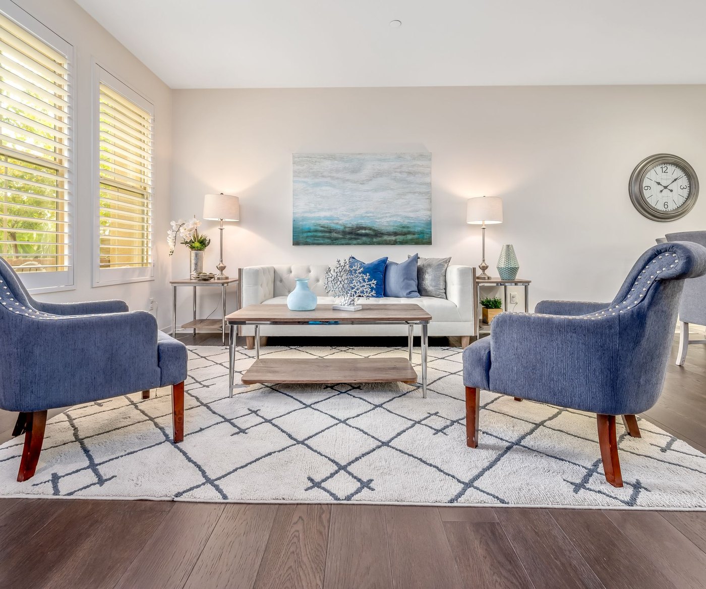 A prepared living room ready to show